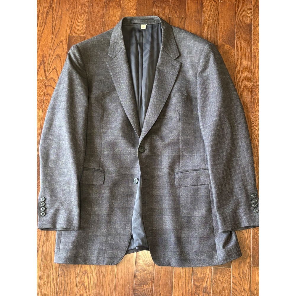 Burberry London Mens 52R Grey Virgin Wool 2 Button Blazer Sport Coat Italy